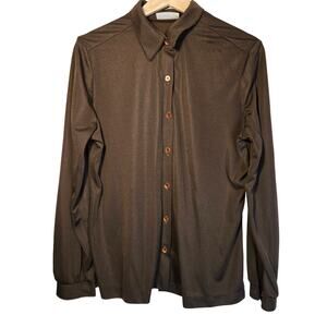 Lee Mar Quiche Black Detailed Blouse, Size L – Classic & Comfortable [0247]